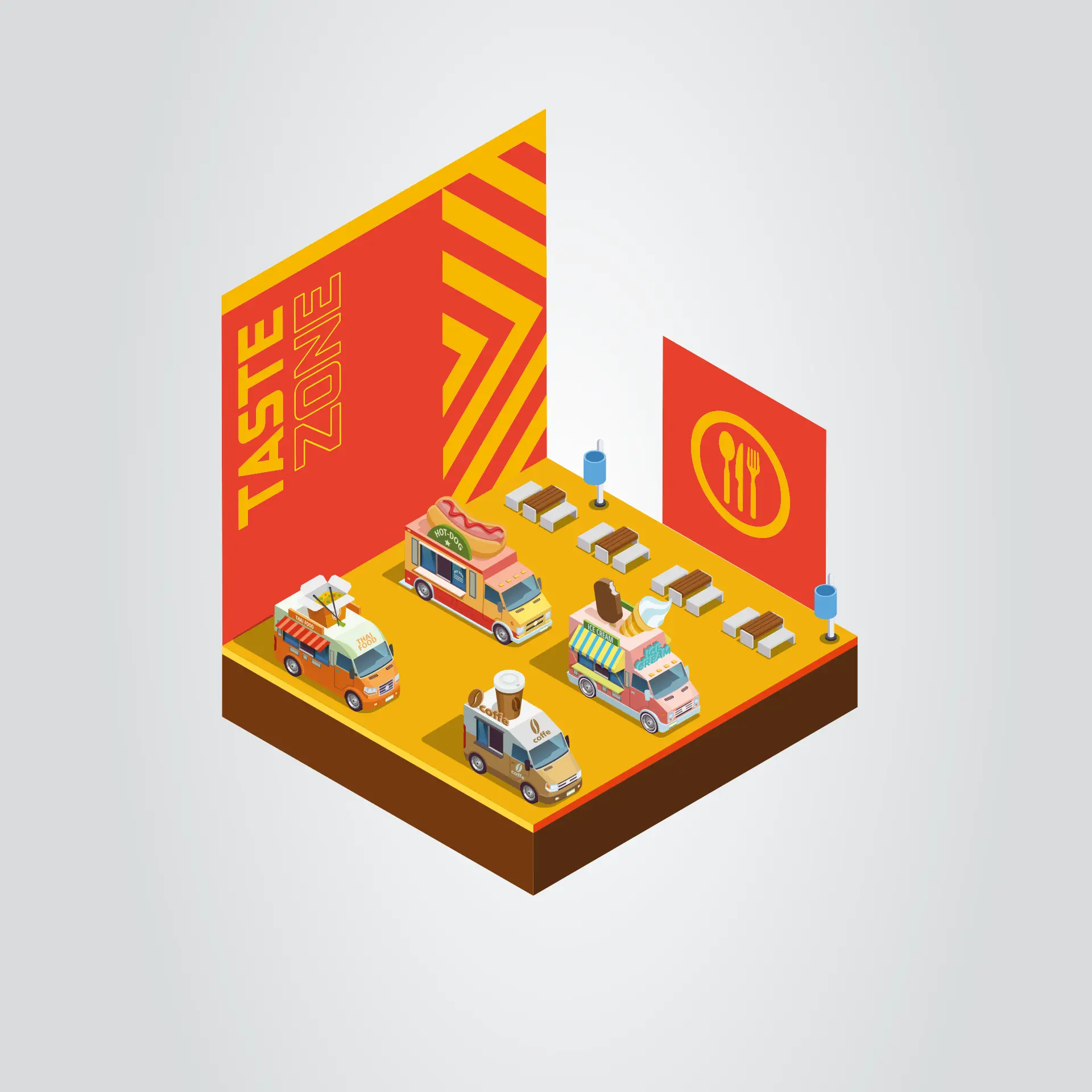 E-Village fan zone identity artwork (4 of 7)