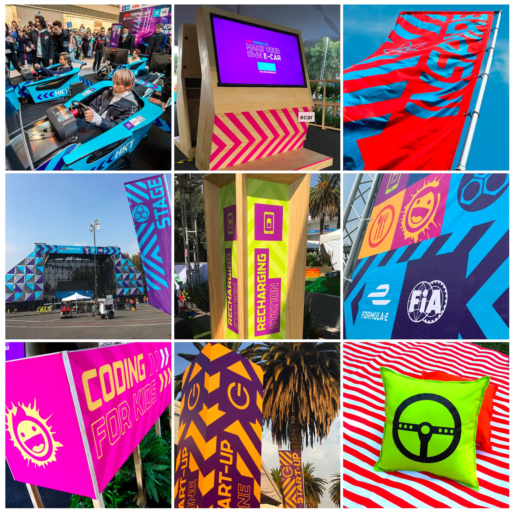 E-Village fan zone identity artwork (5 of 7)