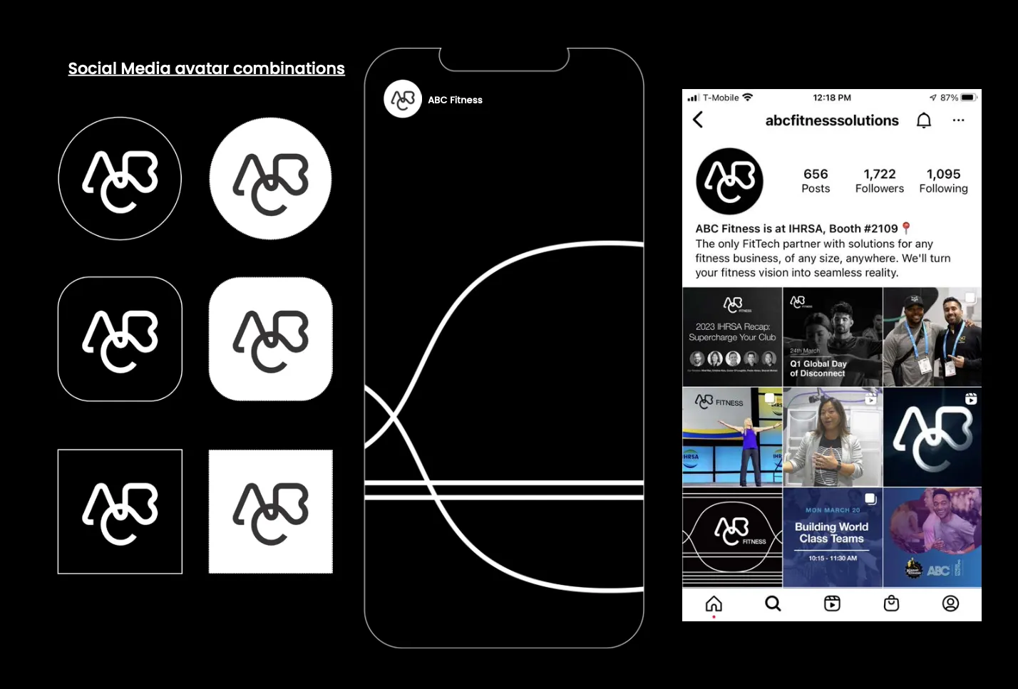 Social avatar combinations, and the mark working at profile-picture size