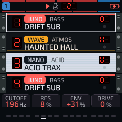 Home rack on a JUNO track